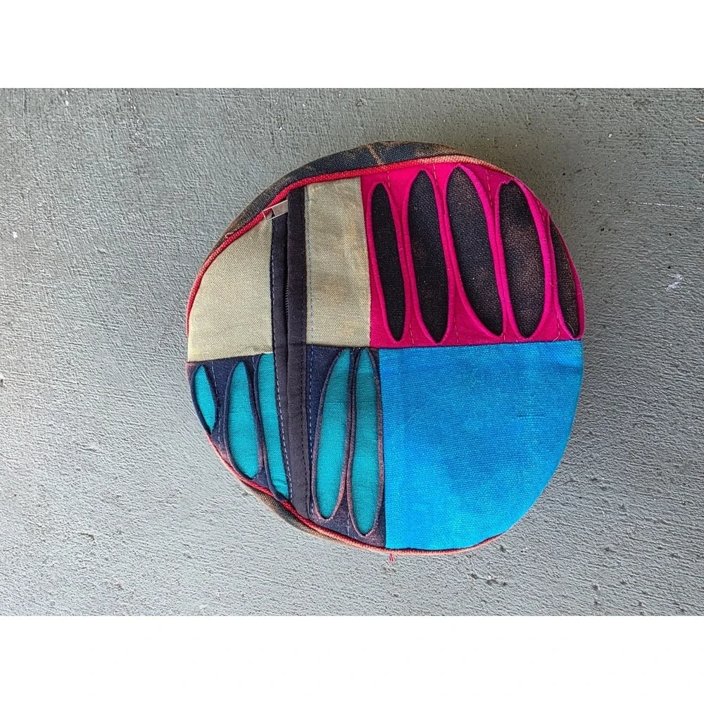 Boho‎ Patchwork Razor Cut Sling Backpack Multi Color Cotton Hippie Festival E2